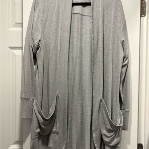 LL Bean Gray Softflex Cardigan with Pockets